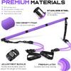 Pilates Bar Kit with Resistance Bands, Multifunctional Pilates Bar for Women & Men with Heavy-Duty Metal Adjustment Buckle, Pilates Home Equipment for Full BodyWorkouts view 2