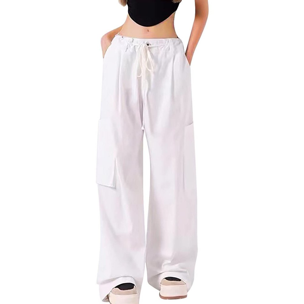 asntrgd Plus Size Cargo Pants Women Y2K Trendy Wide Leg High Waisted Streetwear Joggers Baggy Work Sweatpants with Pocket