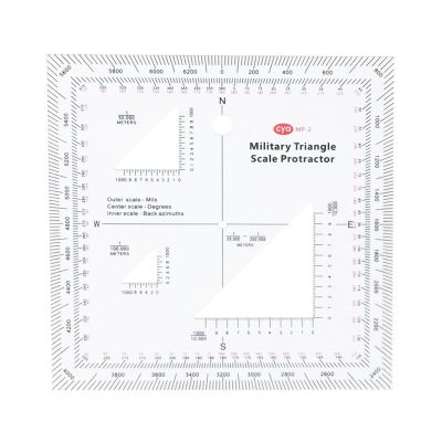 JAGTRADE Protractor Practical Military Style Topographical Map Scale MGRS USNG Military Coordinate Scale for Sea/Land Navigation Adventures
