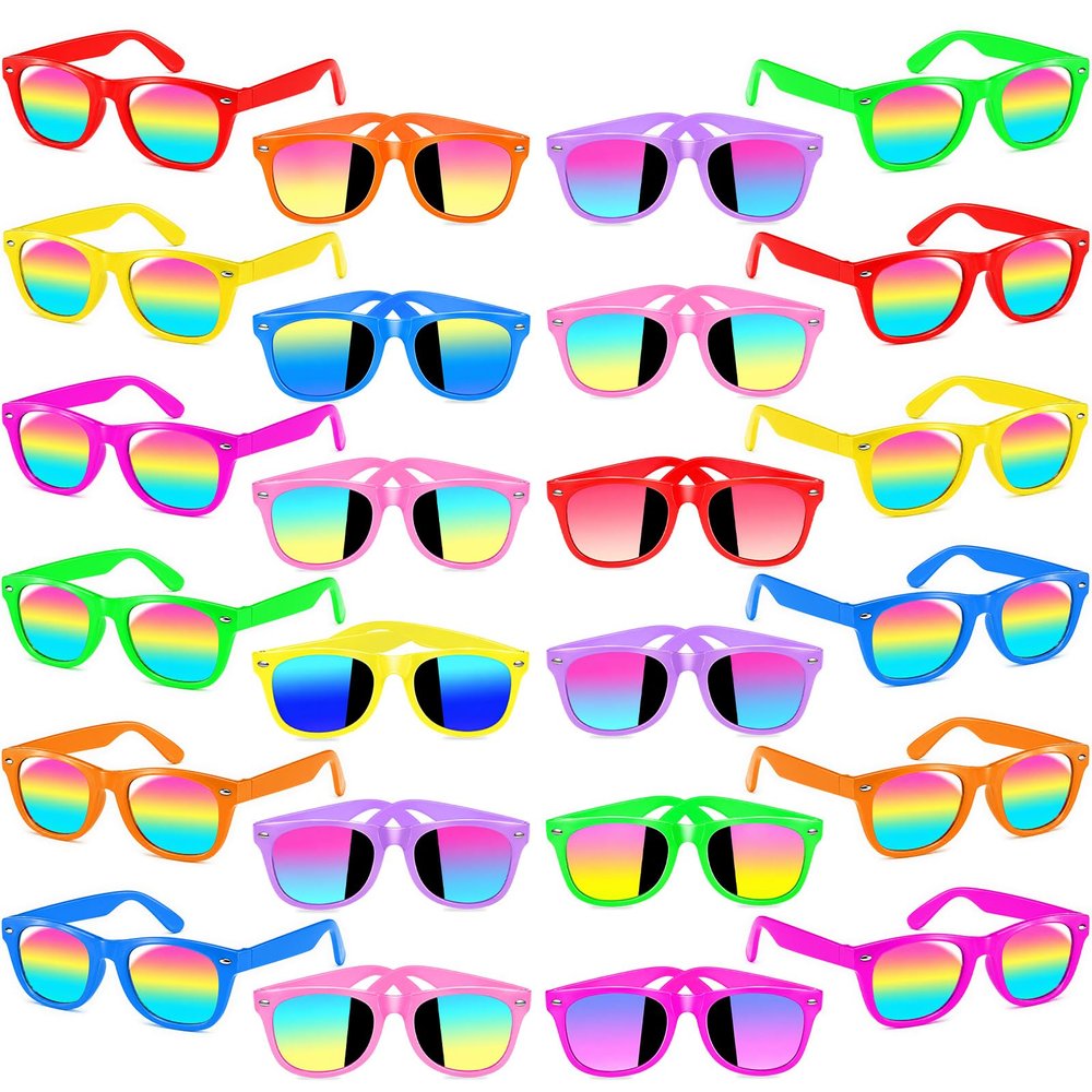 Kids Sunglasses Bulk - 24 Pack UV400 Protection for Boys Girls 3-10, Party Favor Goodie Bags Stuffers, Summer Pool Beach Birthday Party Favors