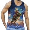 Cat Men's Tank Tops - Riding Dinosaur 3D Sleeveless Mens Undershirts Tank, Mens Workout Tank Tops Set 03 Size S view 1
