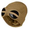 Winter Warm Knit Hats Unisex Adult Windproof Ski Caps with Removable Glasses Thicken Sports Multi-Function Caps (Color : Coffee, Size : One Size) view 1