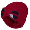 Winter Warm Knit Hats Unisex Adult Windproof Ski Caps with Removable Glasses Thicken Sports Multi-Function Caps (Color : Coffee, Size : One Size) view 2