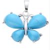 BAKYAR Natural quartz 1pc butterfly formed pendant amethyst natural crystals tiger eye geman opal artificial stone for women gift necklace jewelry (Size : Blue Turquoise) view 1