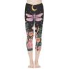 AFPANQZ Casual Yoga Leggings for Women Dragonfly and Flower Moon Yoga Leggings Scrunch Butt Cycling Pants Lightweight Sport Leggings for Yoga Gym Running Athletic Pants view 3