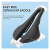 TERPON Hollow Breathable Bike Saddle Bicycle Seats Soft Cycling Cushion PU Bike Saddle Cycling Accessories Bicycle Saddle (Color : Black) view 4