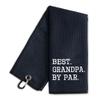 WUUCKOO Best Grandpa by Par Embroidered Golf Towel, Funny Golf Towels for Golf Bags with Clip, Golf Accessories for Men, Retirement Gift for Grandpa Dad, Fathers Day Birthday Gift for Grandpa Golfer view 1