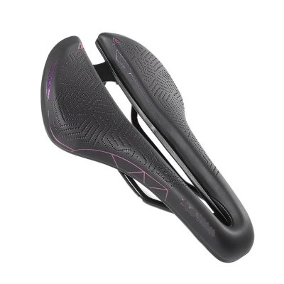TERPON Bicycle Saddle MTB Mountain Road Bike Saddle Comfortable Cushion Silicone Skid-Proof Leather Cycling Front Seat Mat Bicycle Saddle (Color : Black Purple B, Size : 1)