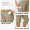 TBMPOY Womens Cargo Capris with Pockets Lightweight Hiking Capris Pants Quick Dry Casual Cropped Pants Summer Trip Cotton Grey Khaki M view 4