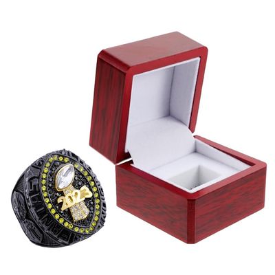2023 Fantasy Football Championship Ring | Heavy FFL Champion Ring | Gold Silver Tone Plated Award Trophy for Fantasy Football League Winner (size 9, ring and box together)