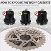 BUCKLOS 8/9/10/11/12 Speed Cassette Ultra-Light 11-25/28/32/34/36/40/42/46/50/52T Bike Cassette Fit Mountain Bike/Road Bike/XC/DH/AM,Compatible with Shimano Sram HG Hub Driver view 3