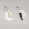 Moon Star Cat Clip on Earrings Halloween Earrings for Women Cute Acrylic Earrings (white) view 2