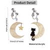 Moon Star Cat Clip on Earrings Halloween Earrings for Women Cute Acrylic Earrings (white) view 4