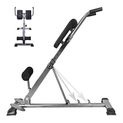 Finer Form Semi-Commercial Sit Up Home Gym Equipment, Multifunctional Bench Abs Fitness Equipment Dumbbell Bench, Core Training Force Folding Reclining Weight Bench Black 109x93x47cm