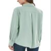 YAMANMAN Women's Button Down Shirt Classic Long Sleeve Collared Tops Work Office Chiffon Blouse view 3