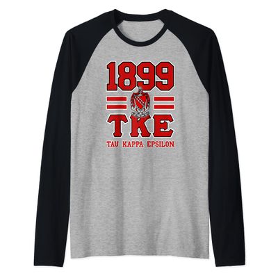 Tau Kappa Epsilon Fraternity Teke Est 1899 TKE Raglan Baseball Tee