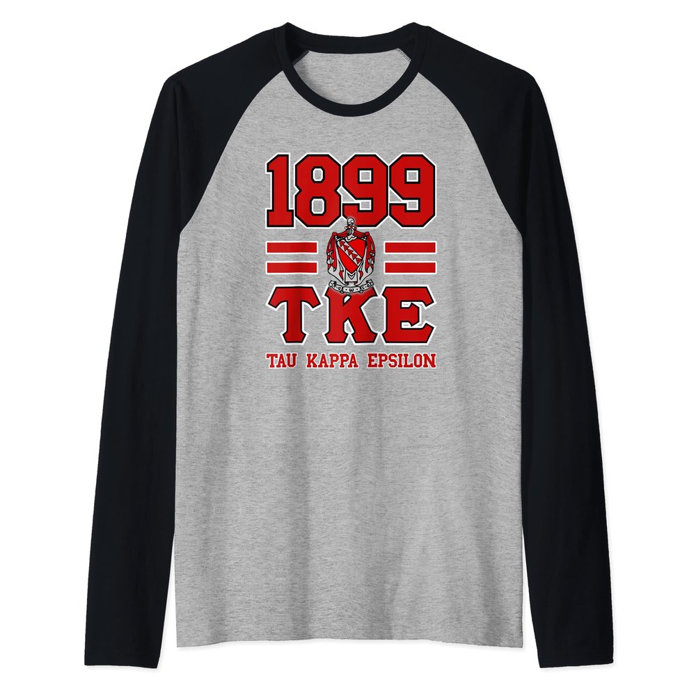 Tau Kappa Epsilon Fraternity Teke Est 1899 TKE Raglan Baseball Tee