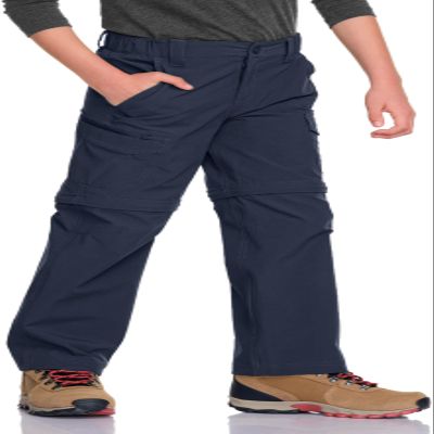 CQR Kids Youth Hiking Cargo Pants, UPF 50+ Quick Dry Convertible Zip Off Pants, Outdoor Camping Pants, Shenah Venture Pristine Navy, Medium