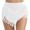 Hedmy Women's Belly Dance Skirts Shorts Elastic Irregular Tassel Fringe Shorts Booty Dance Bottoms White Medium view 1