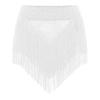 Hedmy Women's Belly Dance Skirts Shorts Elastic Irregular Tassel Fringe Shorts Booty Dance Bottoms White Medium view 3
