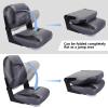 Leader Accessories 50" Bass Boat Seats Folding Fishing Boat Seat (Black/Charcoal) view 4