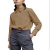 YAMANMAN Women's Button Down Shirt Classic Long Sleeve Collared Tops Work Office Chiffon Blouse view 2
