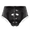 Lorilida Women Pole Dance Booty Shorts Latex Leahter Shorts Zipper Crotch Pantalon Corto Mini Shorts Black Small view 4