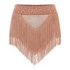 Lorilida Women Sequins Fringe Shorts Belly Dance Skirt Sparkly Tassels Rave Music Festival Bottoms Brown XX-Large view 3
