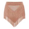 Lorilida Women Sequins Fringe Shorts Belly Dance Skirt Sparkly Tassels Rave Music Festival Bottoms Brown XX-Large view 4