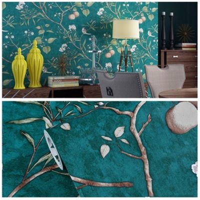 WAOCEO Modern Wallpaper Stick Wallpaper Kitchen Bedroom Stickers Murals Tile Stickers Wallpaper Gold Wallpaper Glitter Bedroom Damask Rose Living Room Wallpaper Extra Thick 3D (Color : C), gdsfw5674