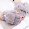 jouan Warm Plush Gloves, Fingerless Flap Gloves, Outdoor Thickened Cold Gloves view 2