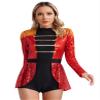 HULIJA Women Sequin Circus Ringmaster Costume Tassel Fringe Leotard Bodysuit Cosplay Role Play Red Small view 2