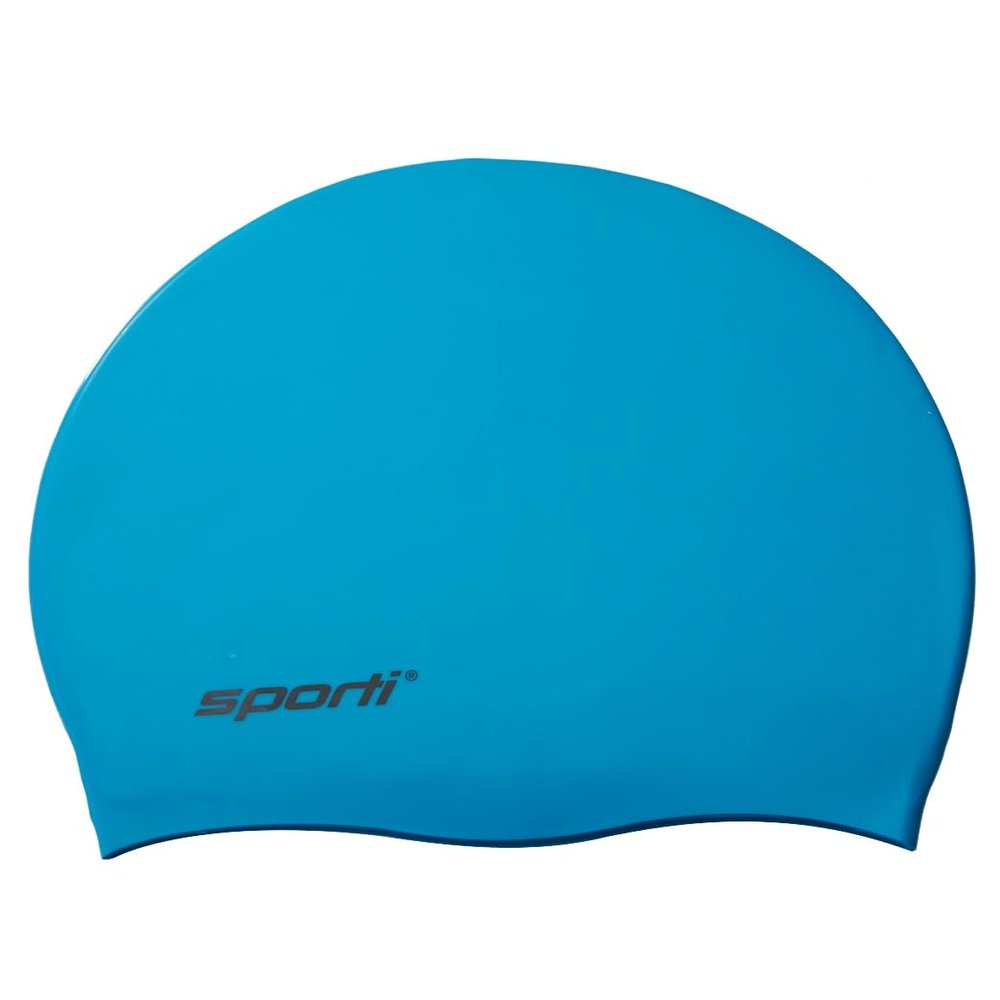 Sporti Solid Neon Silicone Swim Cap - Neon Blue