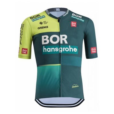 2024 Pro Team BORAHansgrohe Cycling Jersey for Men,Short Sleeve Quick Dry Bike Shirt (5XL)