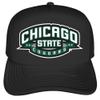 Campus Lab Official Chicago State University Primary Logo Foam Snapback Trucker Hat - Unisex for Men and Women Black view 2