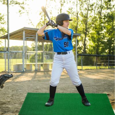 Drydiet Baseball Softball Training Batting Mat 5.97 x 2.36 ft Heavy Duty Hitting Mat Softball Training Equipment for Indoor Outdoor Floors Garage Backyard, Green