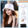 Mepase 60 Pcs Bucket Hat, Cotton Summer Cap for Women Men Summer Solid Color Beach Getaway Fisherman's Hat Outdoor and Travel (22.04-22.83 Inch) view 3