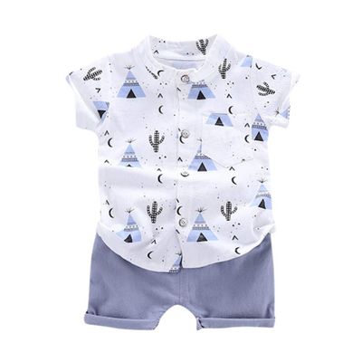 AIMAOMI Baby Boy Easter Day Outfit Infant Toddler Kids Bunny Short Sleeve Button Down Shirt Gentleman (Orange, 6-12 Months)
