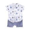 AIMAOMI Baby Boy Easter Day Outfit Infant Toddler Kids Bunny Short Sleeve Button Down Shirt Gentleman (Orange, 6-12 Months) view 1