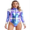 Freebily Women's Space Astronaut Costume Cosplay Bodysuit Tops Fancy Dress Up Blue 3X-Large view 1