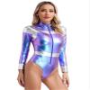 Freebily Women's Space Astronaut Costume Cosplay Bodysuit Tops Fancy Dress Up Blue 3X-Large view 2