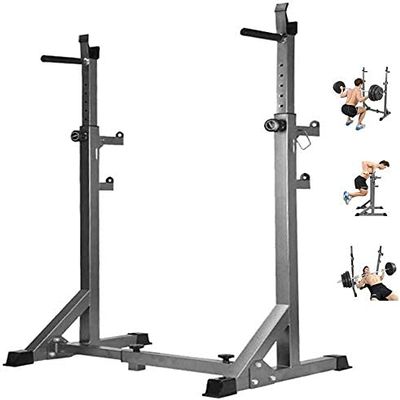 Squat Barbell Free Bench Press Stands Home Gym Squat Rack Height and Width Adjustable Multi-Function Bodybuilding Bench Press Rack Barbell Stand Weight Lifting Rack, for Indoor Home Gym