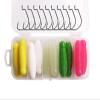 KTGCOZS Pack of 20 Soft Fishing Lures Worm Hooks Offset Worm Jig Fish Hook Crappie Jigs Heads Grub Worm Lures Fishing Kit view 1