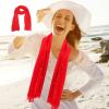 CALLARON 3Pcs Long Scarf for Women Shiny Pearls Shawl Scarf Flax Cotton Long Scarves Fashion Travel Wrap Scarf Comfortable Outdoor Decorative Head Scarf Shawl Red 74.6x39.3inch view 4