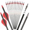 SHARROW 31" Carbon Arrows Hunting Arrows Spine 250 300 350 400 500 600 with Replaceable Tips Targeting Practice Arrows for Compound/Recurve/Long Bow 6/12pcs (12, Red & Black, Spine 600) view 1