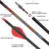 SHARROW 31" Carbon Arrows Hunting Arrows Spine 250 300 350 400 500 600 with Replaceable Tips Targeting Practice Arrows for Compound/Recurve/Long Bow 6/12pcs (12, Red & Black, Spine 600) view 2