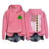 MOGUI Shamrock Flag Sweatshirt - St. Patrick's Day Long Sleeve Shirt - Pink view 1