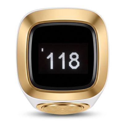 Electronic Finger Counter, Prayer Reminder Counter , Vibration Reminder, 0.49in Screen, Compatible with5.1, Synchronize Data to Smartphones (White)