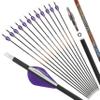 SHARROW 31" Carbon Arrows Hunting Arrows Spine 250 300 350 400 500 600 with Replaceable Tips Targeting Practice Arrows for Compound/Recurve/Long Bow 6/12pcs (12, Purple & White, Spine 350) view 3