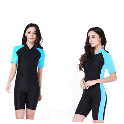 SUPVOX Short-Sleeved Diving Wetsuit for Women Uv -Piece Surf Suit for Snorkeling and Swimming Lightweight and Breathable XL